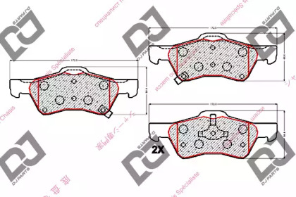 Комплект тормозных колодок DJ PARTS BP2025